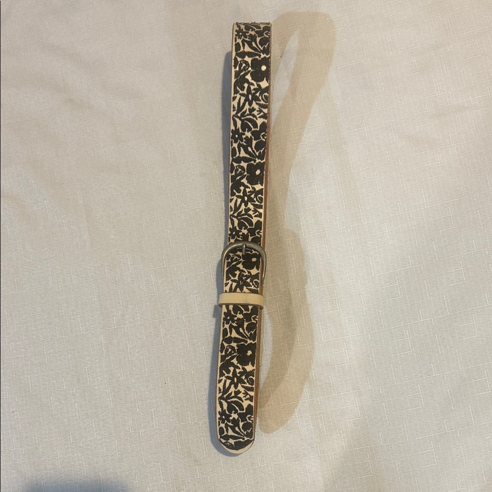Lucky Brand Black and Cream Patterned Belt - Picture 5 of 6